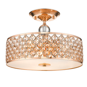 Harper Living Rose Gold Semi-Flush Ceiling Light