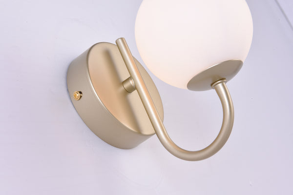 HARPER LIVING 1xG9 Up Wall Light, Globe Shape Glass Shade, Gold Finish