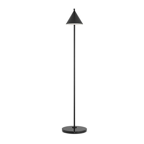 Matt Black Floor Lamp, Rotatable Shade, Black Marble Base, LED compatible