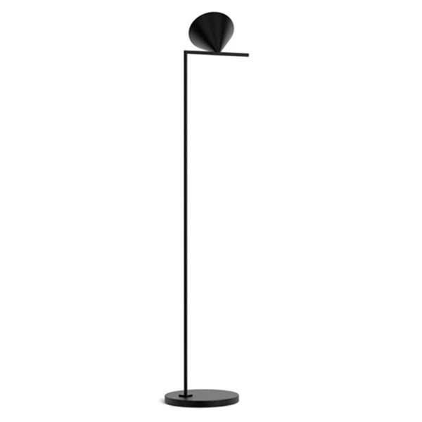 Matt Black Floor Lamp, Rotatable Shade, Black Marble Base, LED compatible