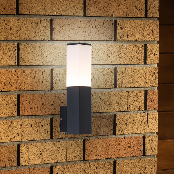 Outdoor Wall Light Waterproof IP54, Grey Finish, Hexagonal design, E27 Bulb Cap, LED Compatible, Ideal for Walkway, Courtyard, Garden, Park, Class 1 (Earth)