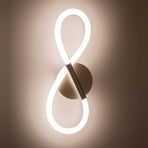 LED Wall Light and Sconce, Flexible Adjustable Polycarbonate Light, Matt Nickel, Non-Dimmable