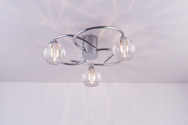 BOLLA 3 Lights Ceiling Light, Polished Chrome, Natural White (4000K)