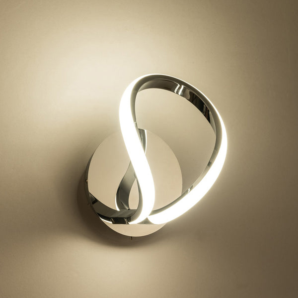 Harper Living HALO LED Wall Light with Toggle Switch, Polished Chrome Finish, Warm White (3000K)