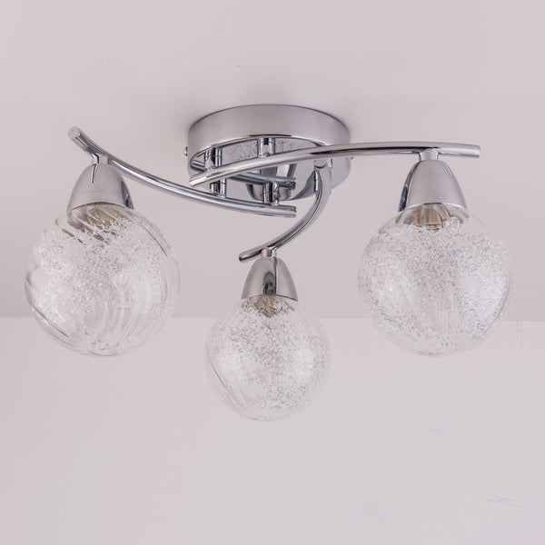 BOLLA 3xG9 LED Semi Flush Ceiling Light, Straight Arms, Polished Chrome Finish, Warm White (3000K)