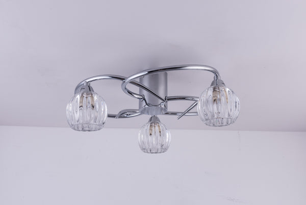 BOLLA LED 3 Lights Ceiling Light, Polished Chrome, Warm White (3000K)