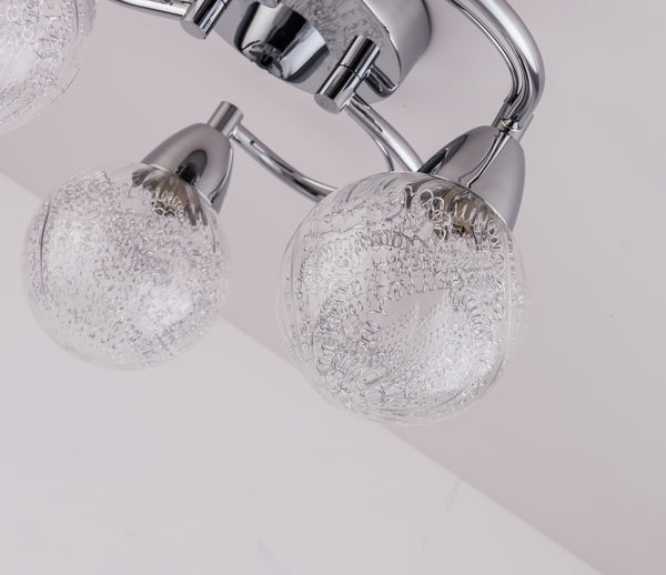 BOLLA 3xG9 LED Semi Flush Ceiling Light, Swirl Arms, Polished Chrome Finish, Warm White (3000K)