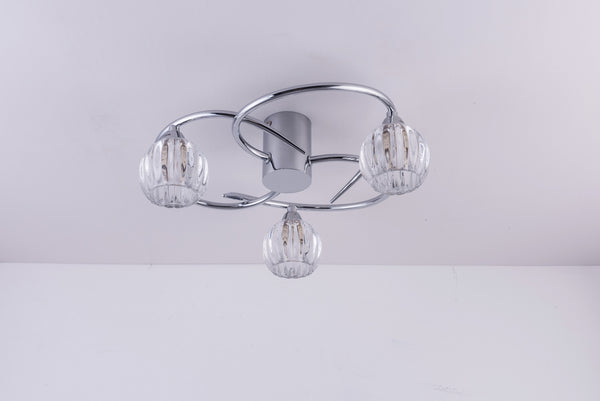 BOLLA LED 3 Lights Ceiling Light, Polished Chrome, Warm White (3000K)