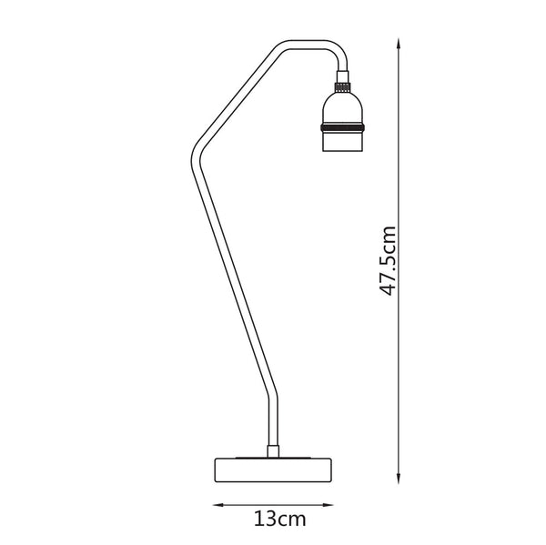 Harper Living 1xE27/ES Up Table Lamp with On/Off Switch, Black with Matt Silver