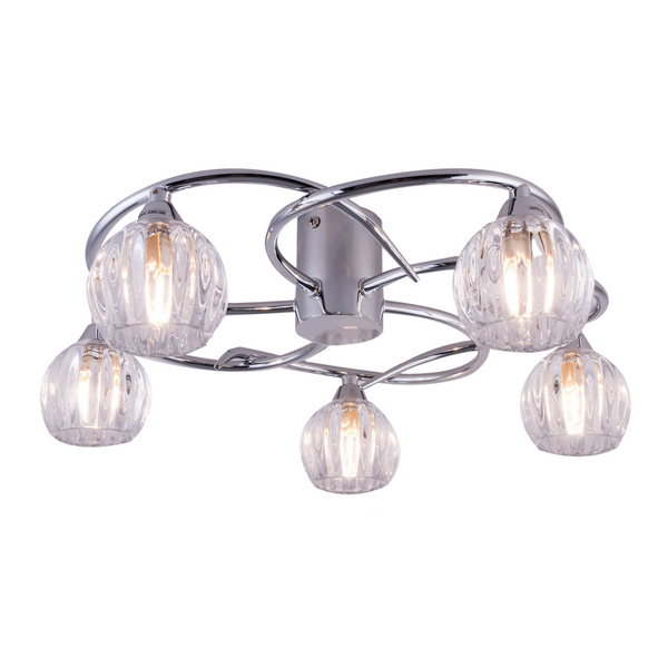 BOLLA LED 5-Lights Ceiling Light, Polished Chrome, Warm White (3000K)