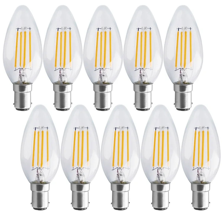 Pack of 10 4.5W B15 Dimmable LED Candle Light Bulb