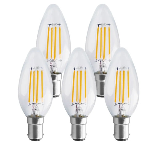 Pack of 5 4.5W B15 Dimmable LED Candle Light Bulb