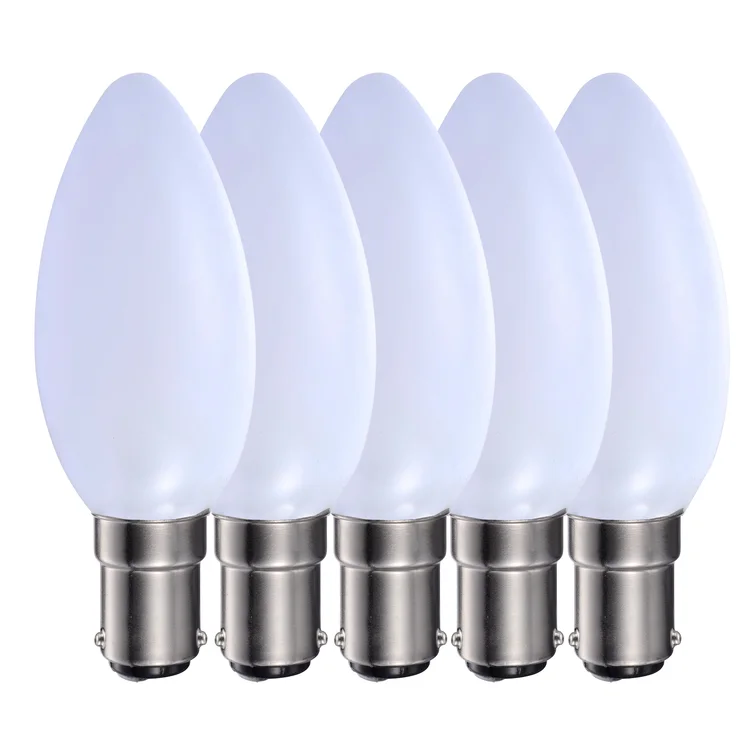 Pack of 5 5W BA15d Dimmable LED Candle Light Bulb