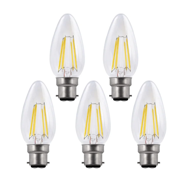 Pack of 5 4.5W B22 Dimmable LED Candle Light Bulb