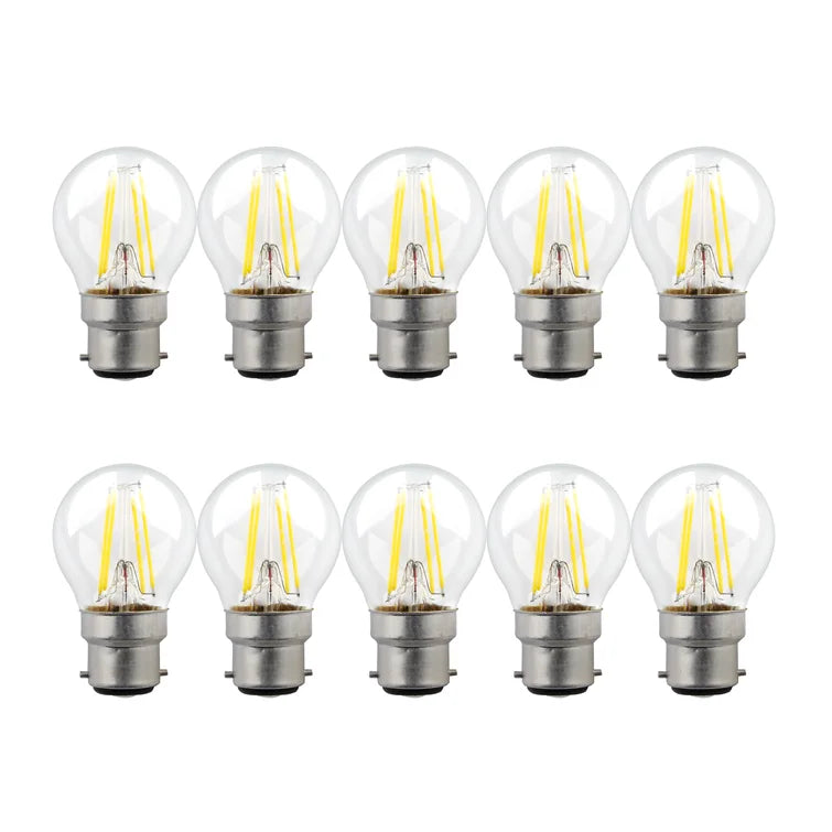 Pack of 10 5W B22 G45 Dimmable LED Golf Light Bulb