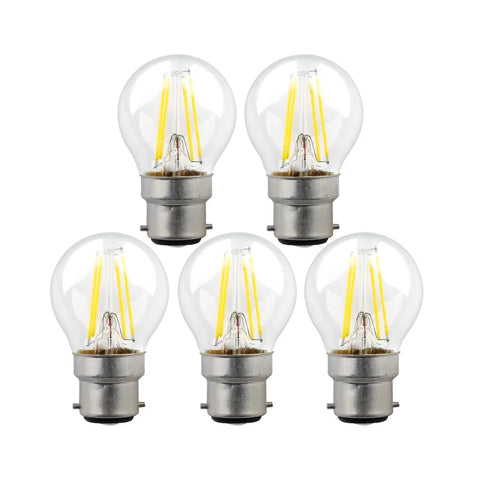 Pack of 5 5W B22 G45 Dimmable LED Golf Light Bulb