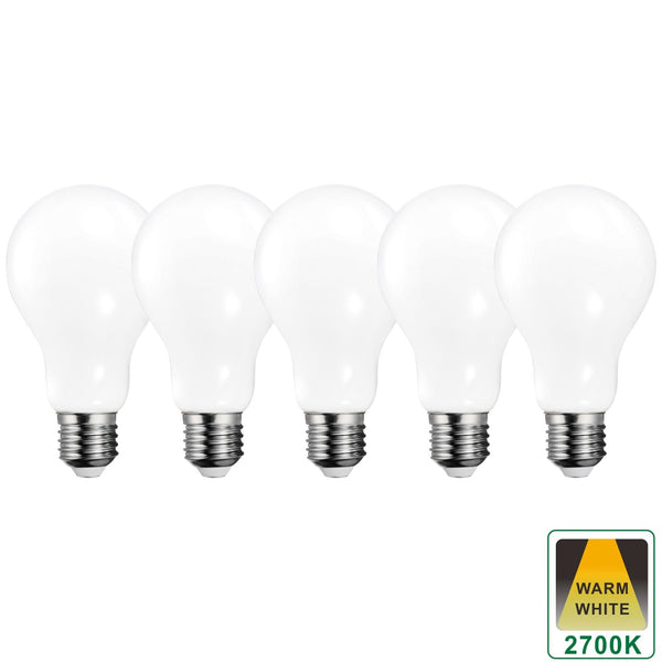 E27 16 Watts Non-Dimmable LED Traditional GLS Light Bulb, Opal Finish Warm White Packs of 3, 5 and 10