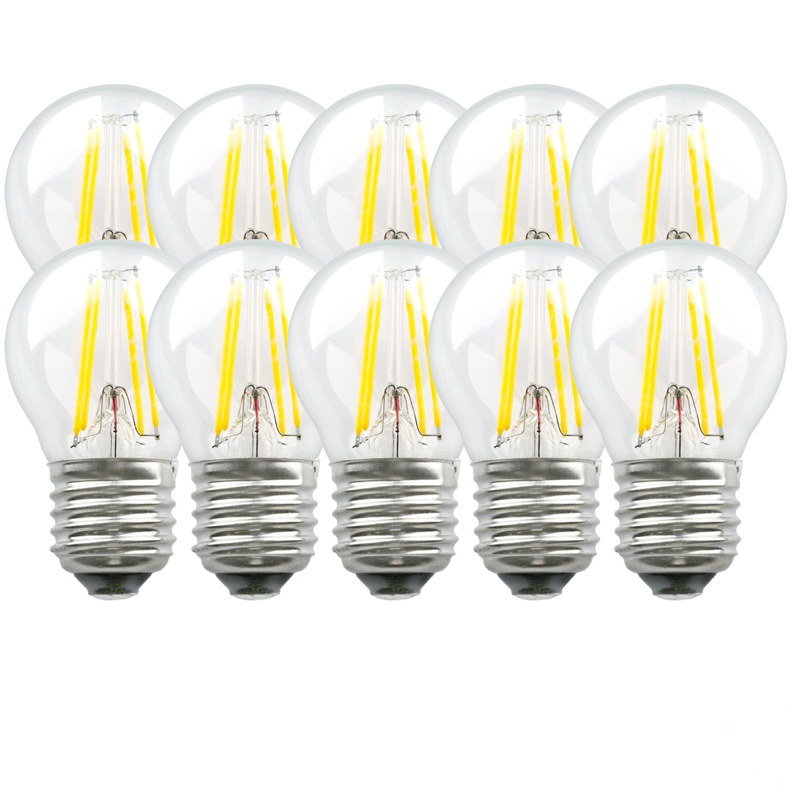 E27 4.5 Watts LED Golf Ball Bulbs, Warm White Dimmable, Pack of 10