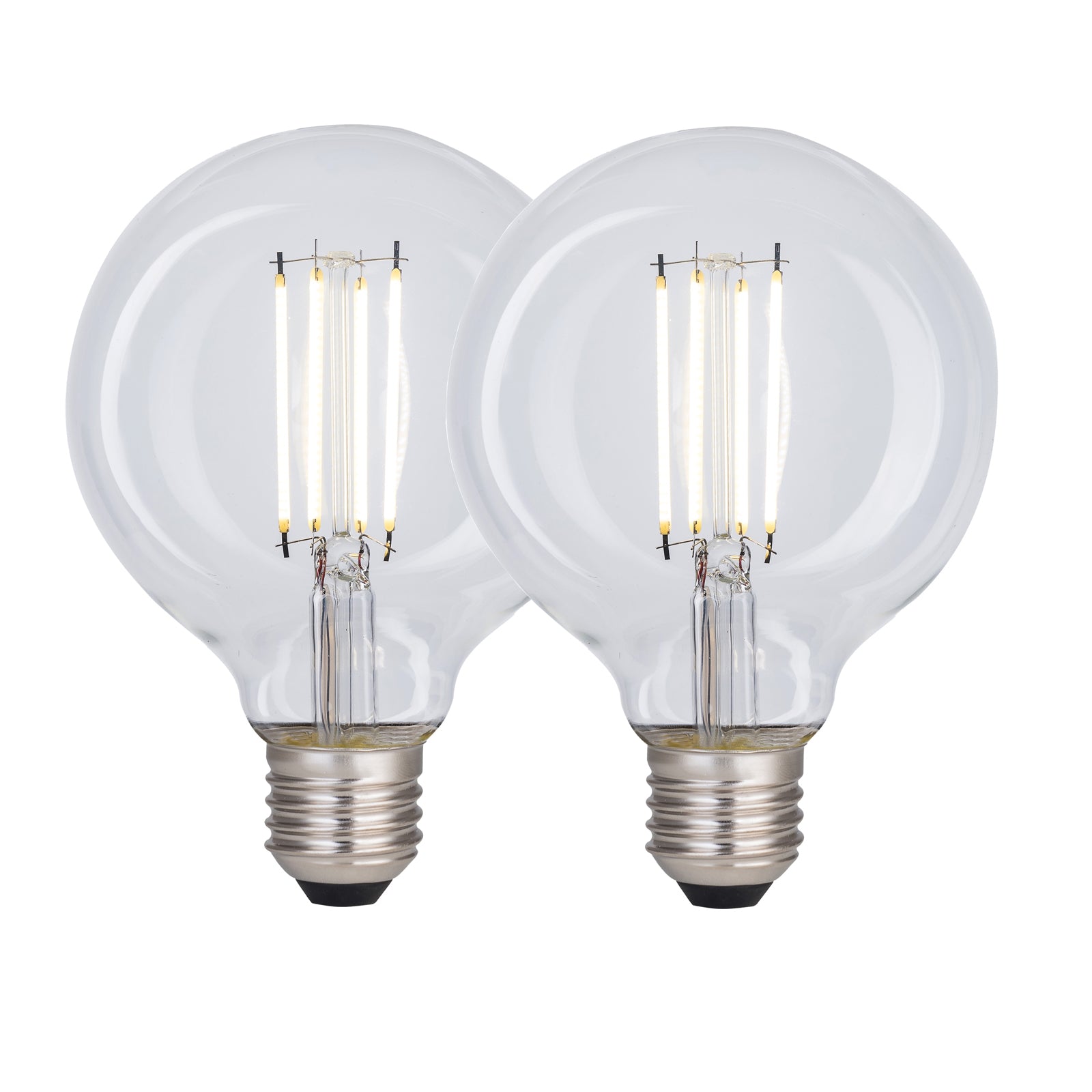 G95 8 Watts LED Globe Bulbs, E27 Cool White Dimmable, Pack of 2