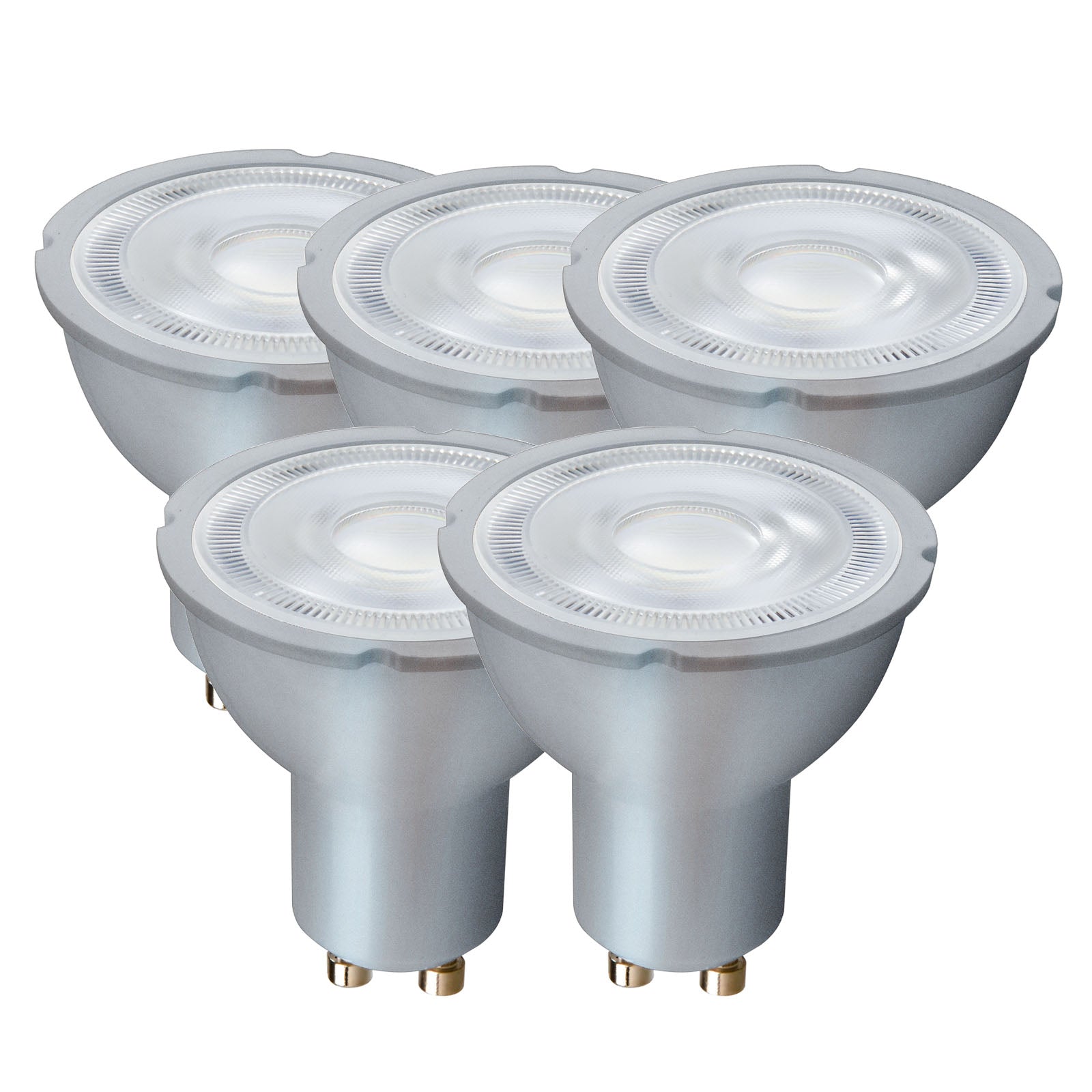 Harper Living 7 Watts GU10 LED Bulb Silver Spotlight Daylight Dimmable, Pack of 5