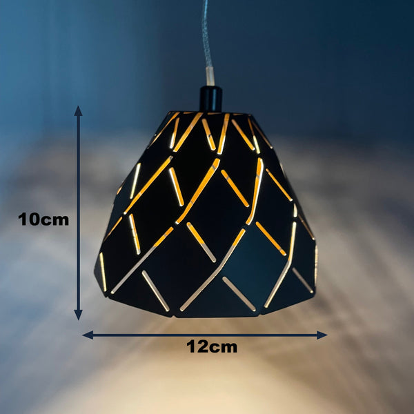 Modern LED Pendant Black and Gold Finish with Metal Shades, 5 Lights, RRP: £135