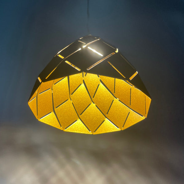 Modern LED Pendant Black and Gold Finish with Metal Shade, 3 Light Bar, RRP: £108